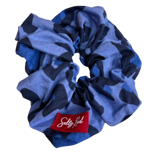 Scrunchie - Navy Blue Animal Print