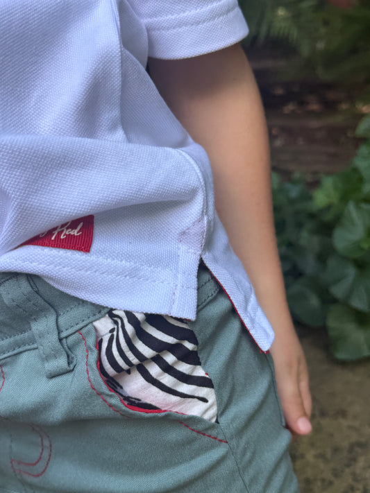 Boys Smart Shorts - Sage - Black Zebra Insert