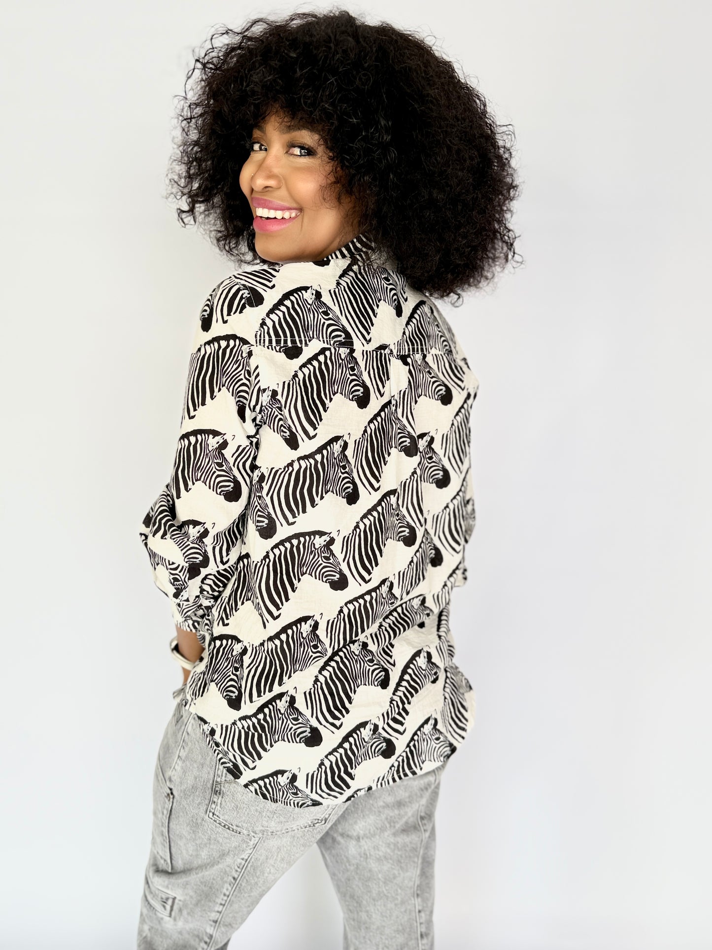 Ladies Shirt - Black Zebra