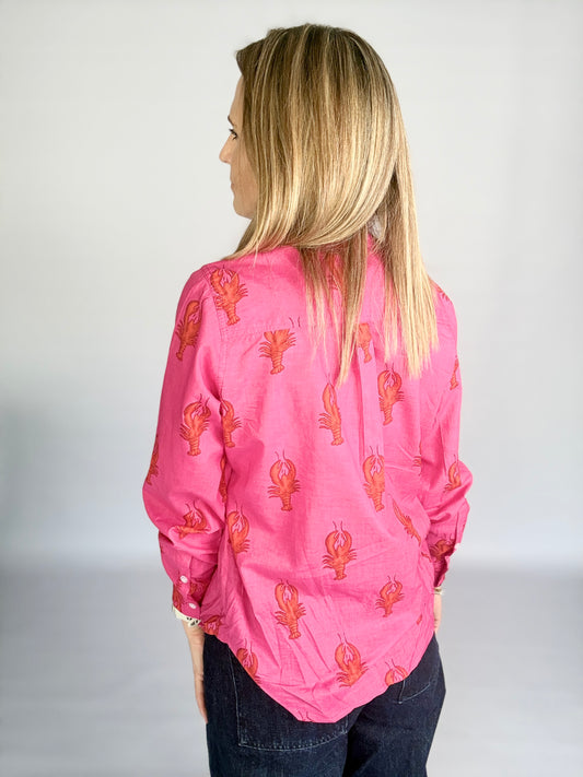 Ladies Shirt - Pink Lobster