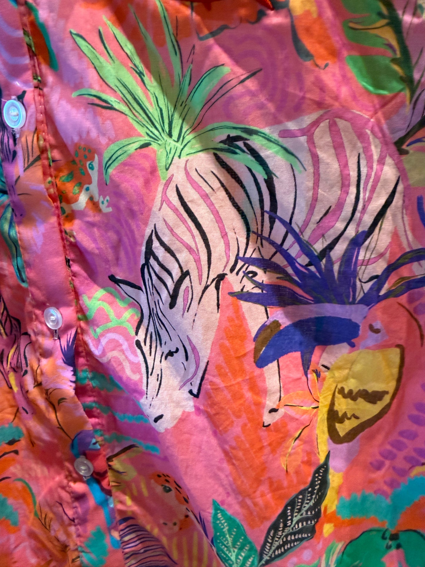 Ladies Shirt - Pink Tropical