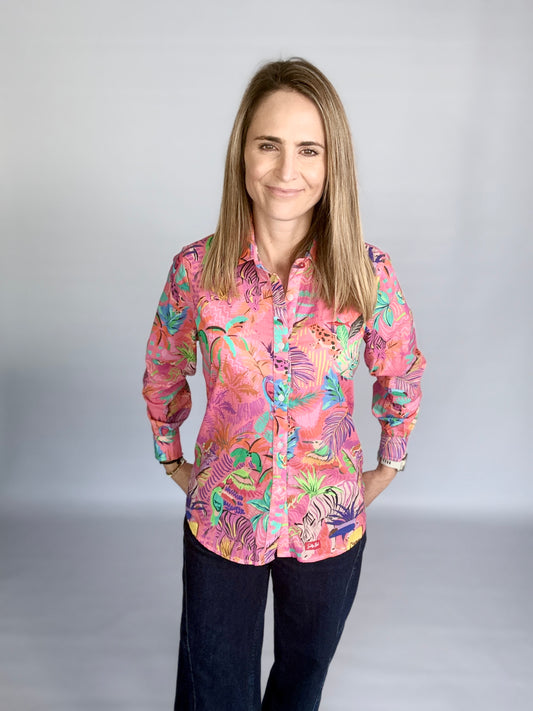 Ladies Shirt - Pink Tropical