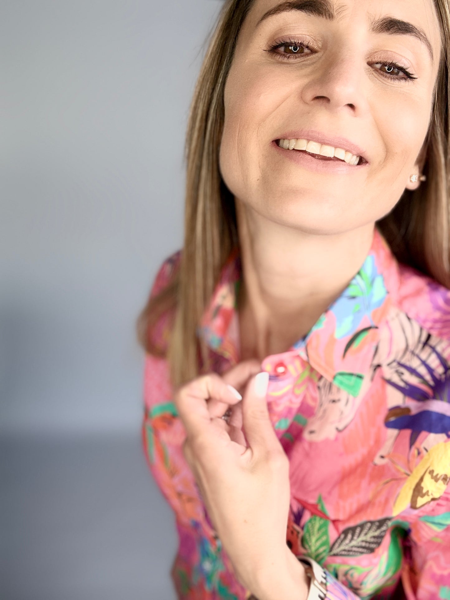 Ladies Shirt - Pink Tropical