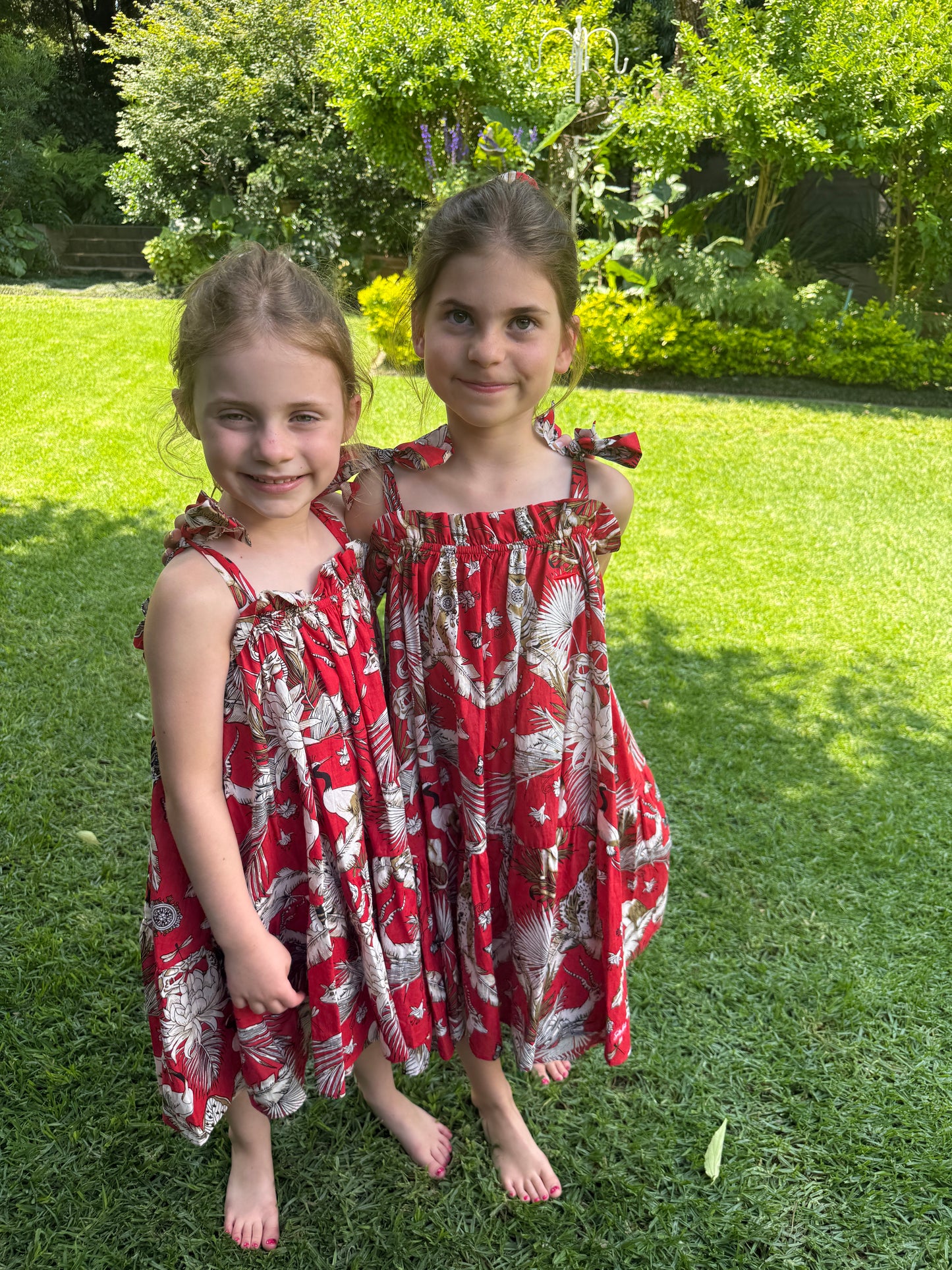 Girls Swirly Dress - Red Christmas Leopard