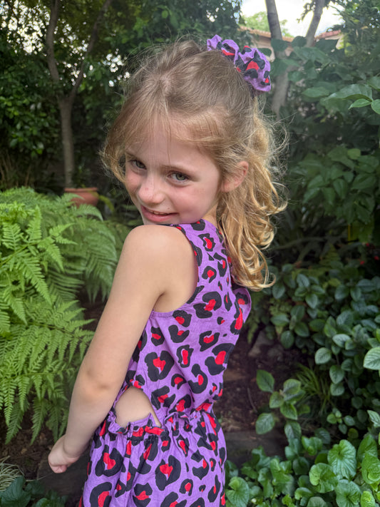 Girls Playsuit - Purple and Red