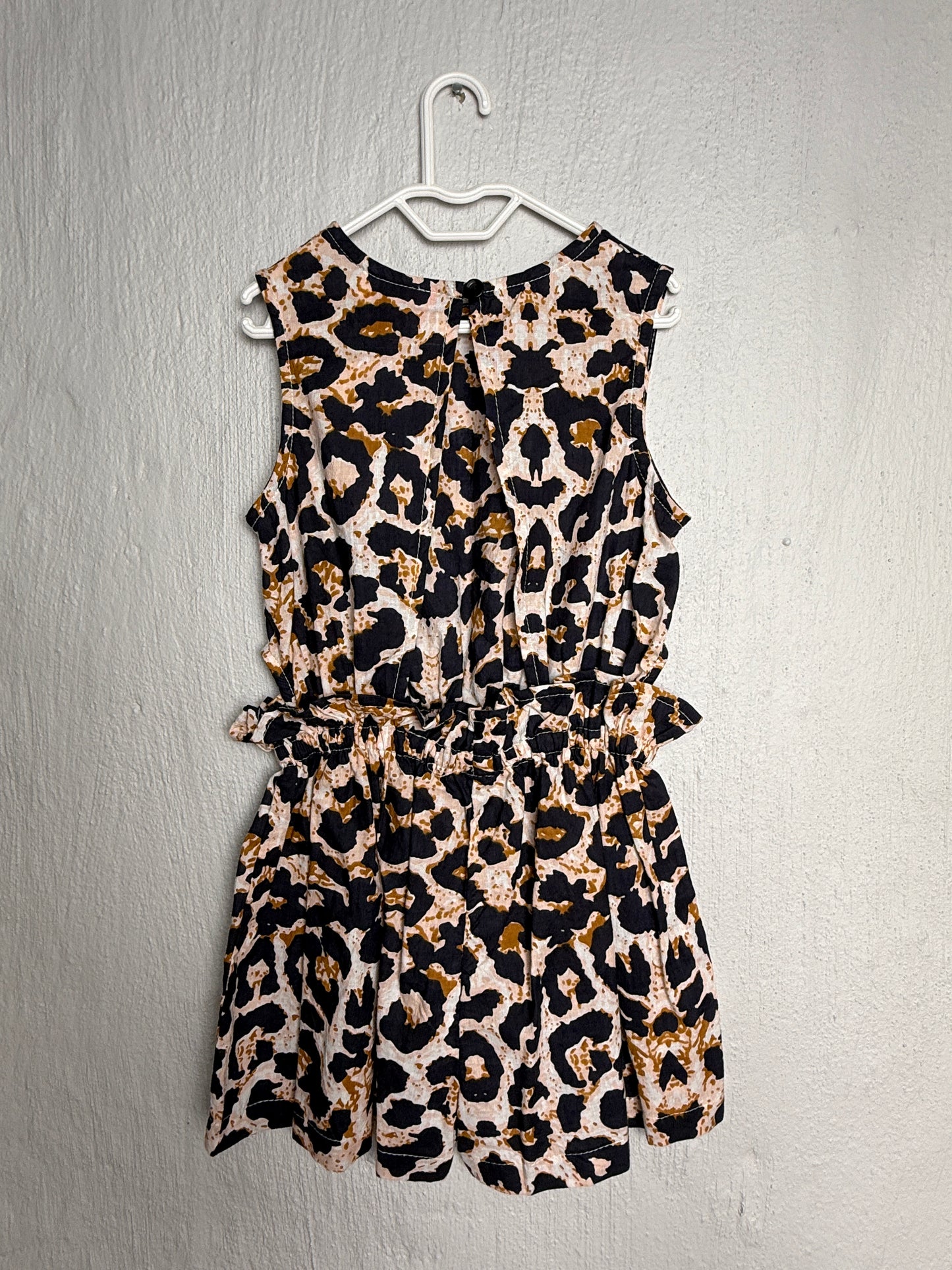 Girls Playsuit - Navy Animal Print
