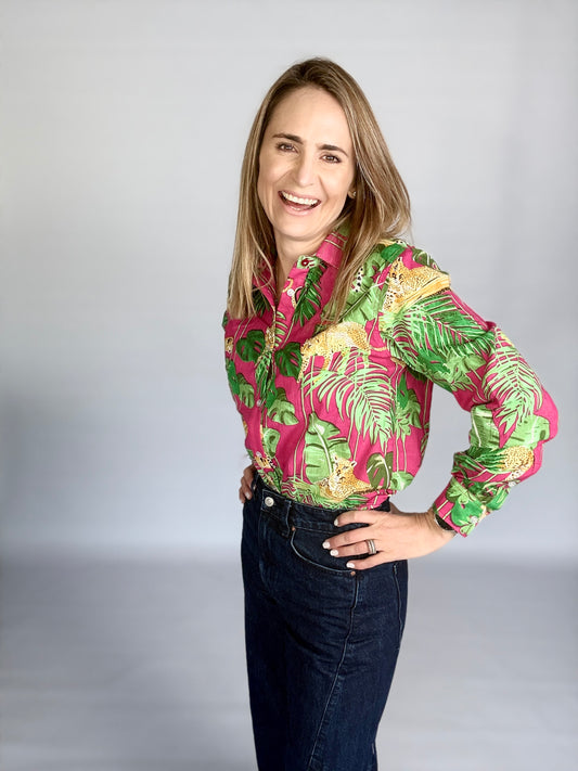 Ladies Shirt - Dark Pink Savannah