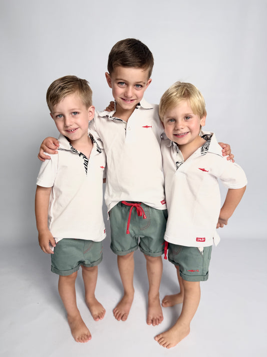 Boys Smart Shorts - Sage - Black Zebra Insert