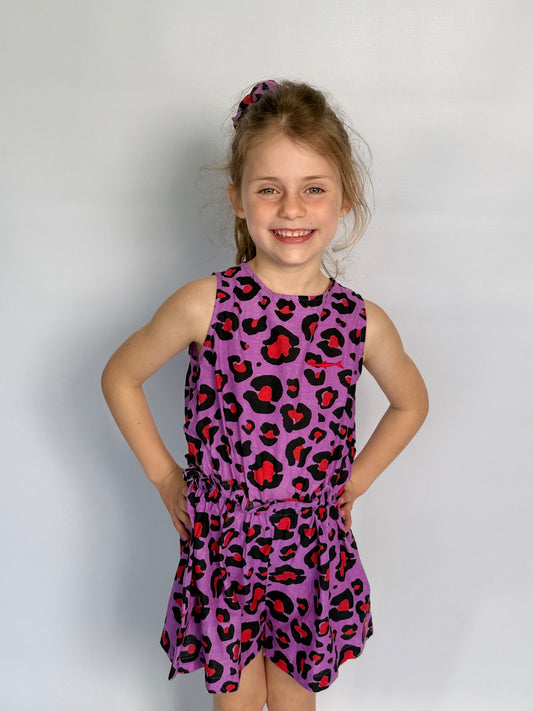 Girls Playsuit - Purple and Red