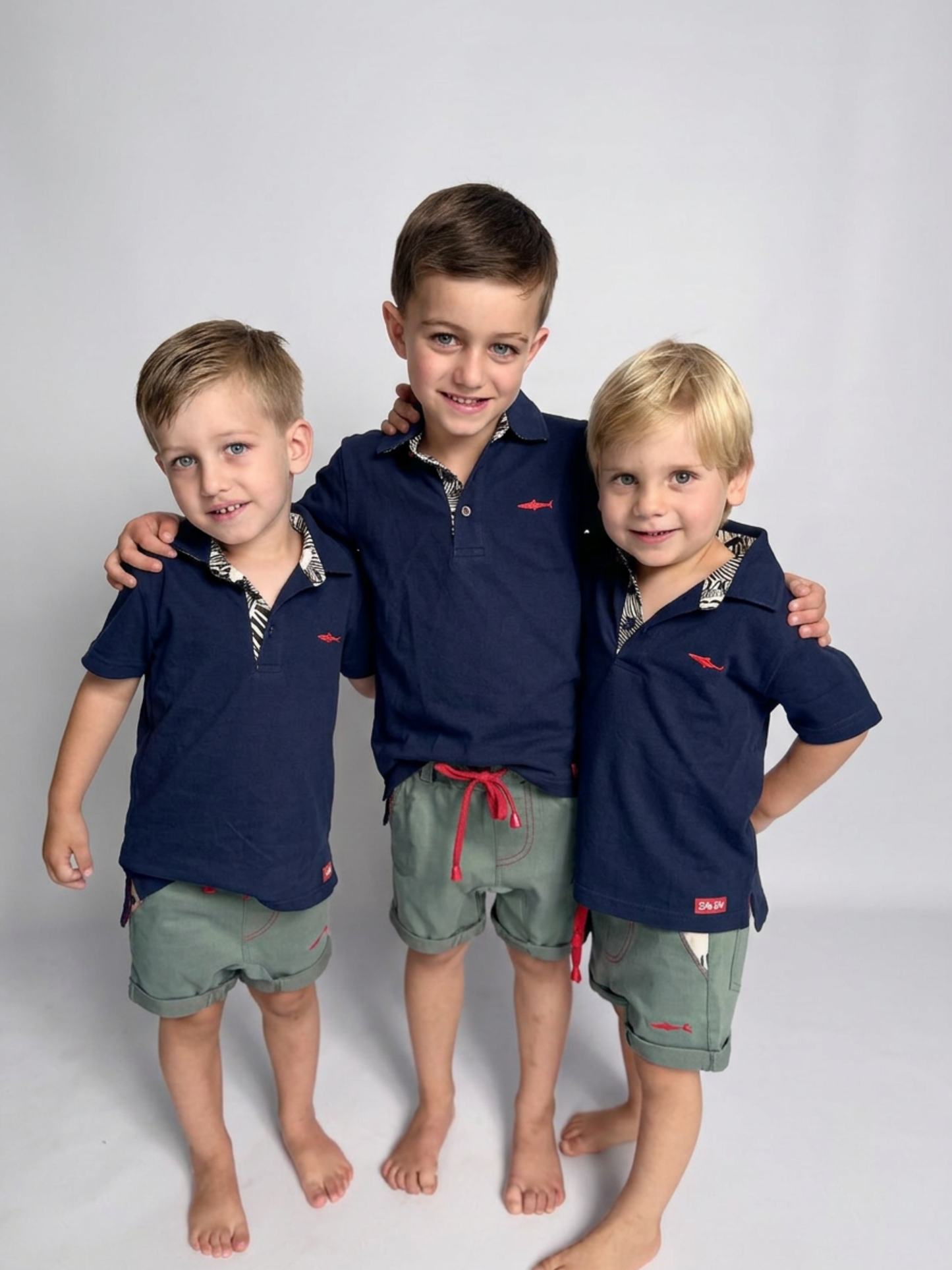 Boys Golfer - Navy - Navy w Orange Leopards Insert