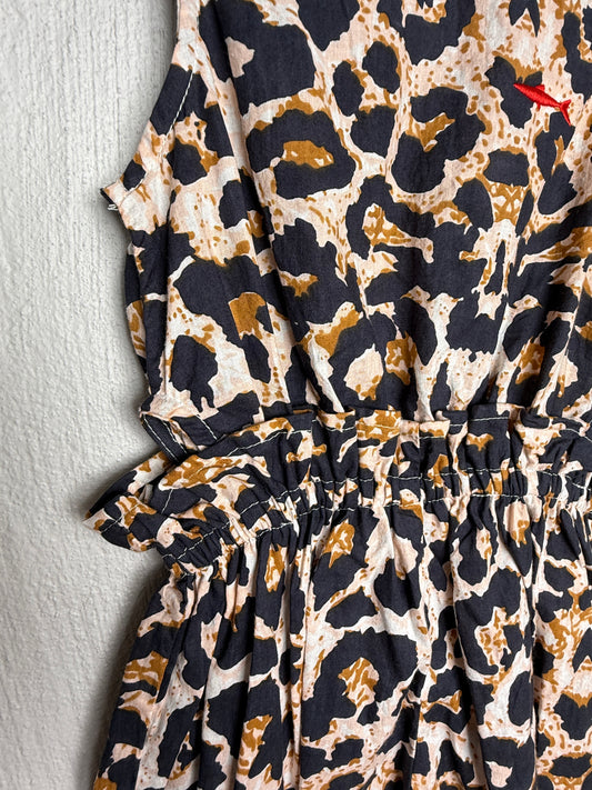 Girls Playsuit - Navy Animal Print