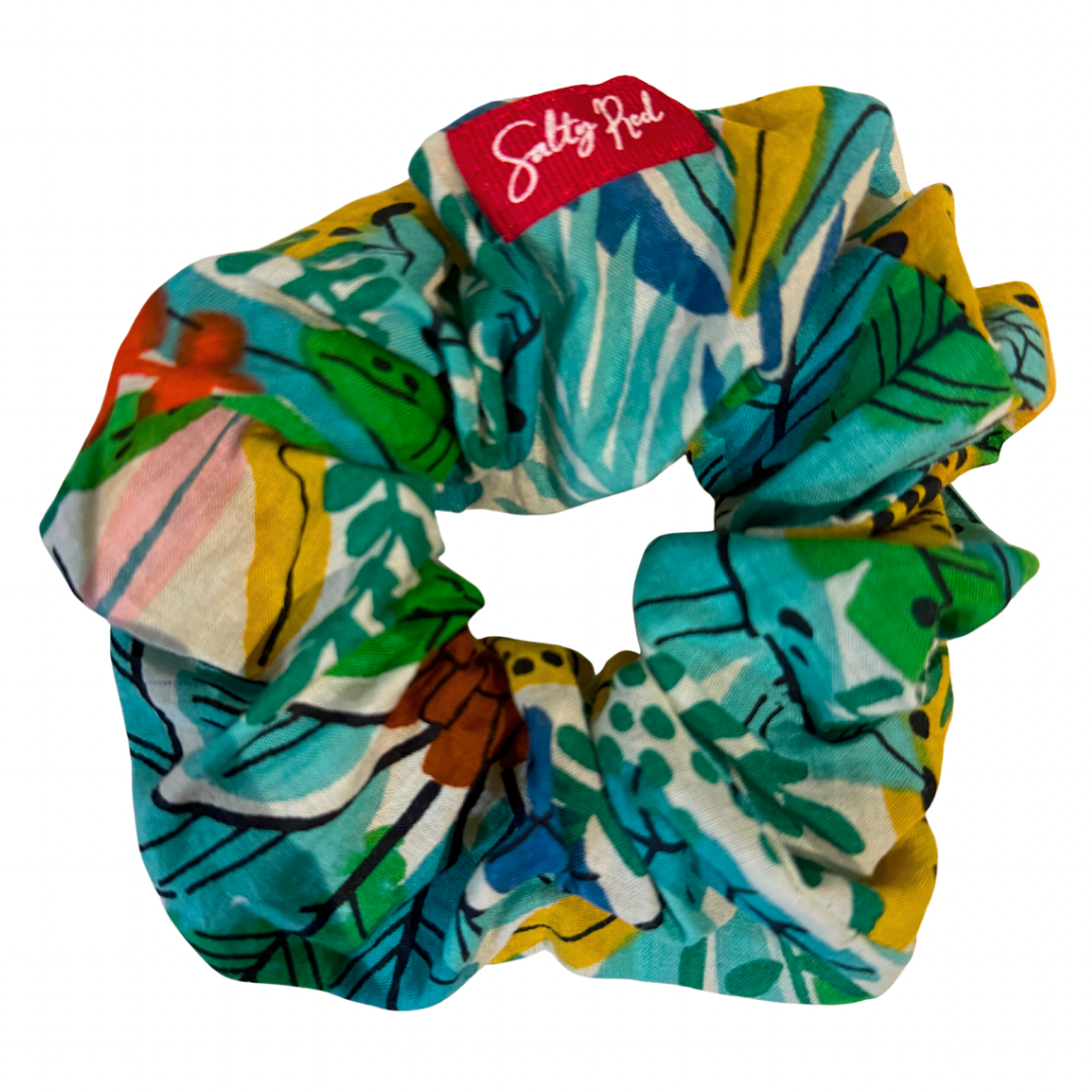 Scrunchie - Blue and Green Wild Africa