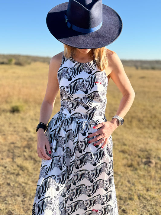 Ladies Dress - Criss Cross back l Black Zebra