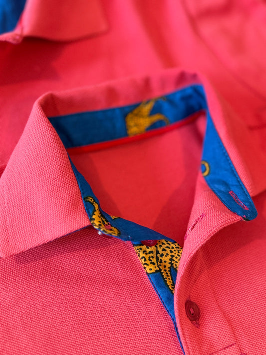 Mens Golfer - Coral - Navy w Orange Leopards Insert