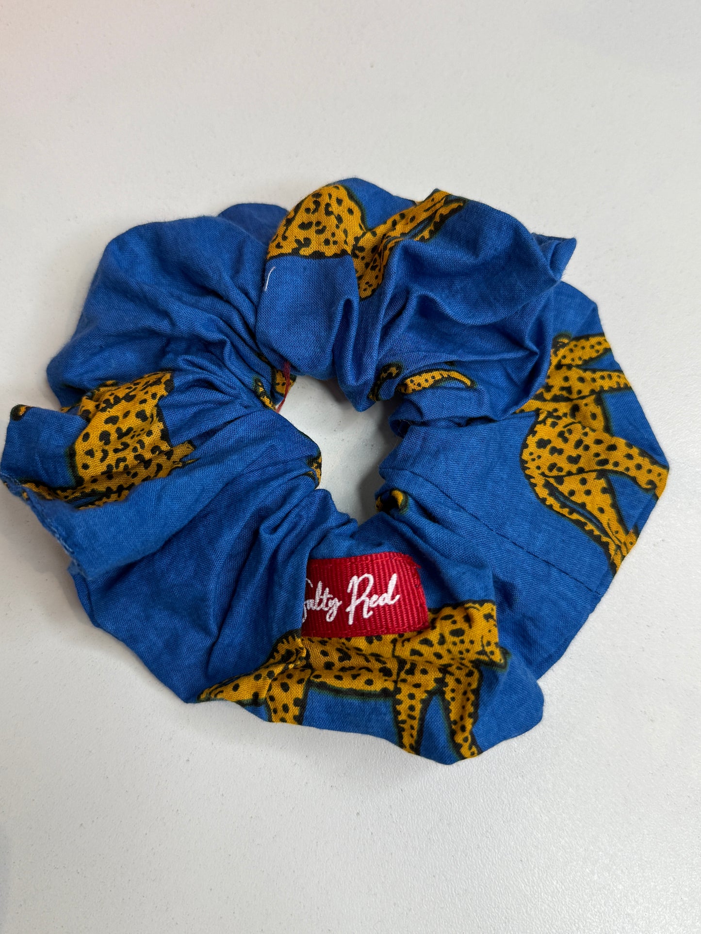 Scrunchie - Royal Blue Leopard