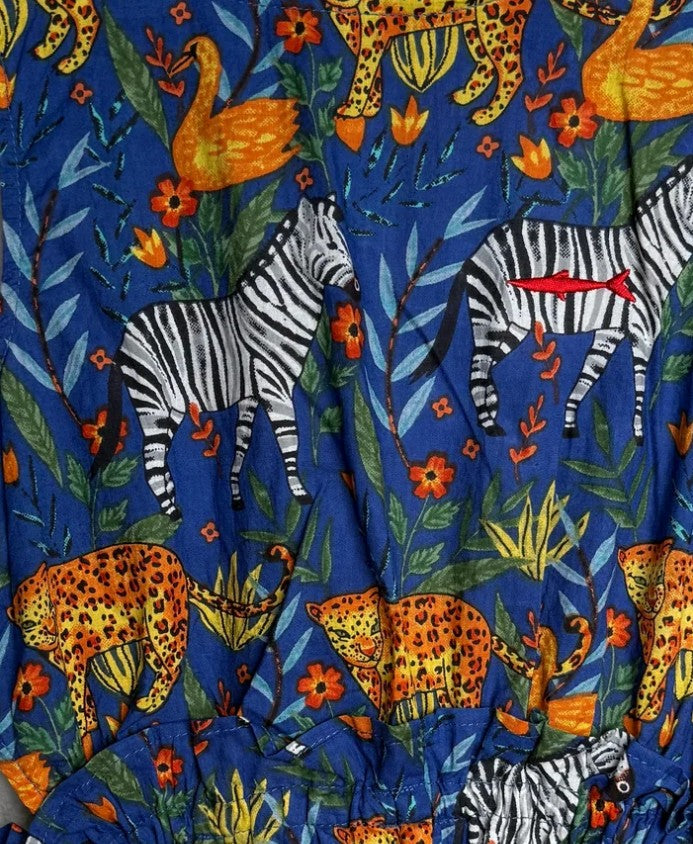 Ladies Shirt - Blue Wild Safari