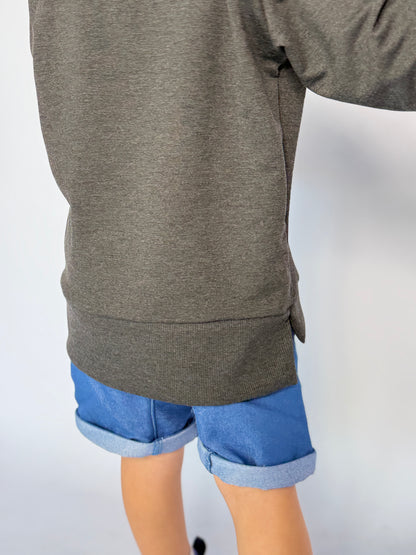 Boys Tracky Top - Charcoal
