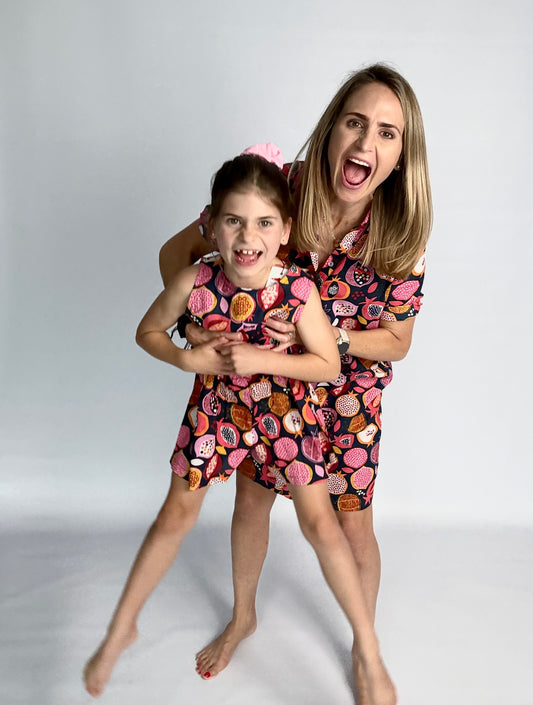 Girls Playsuit - Pomegranate