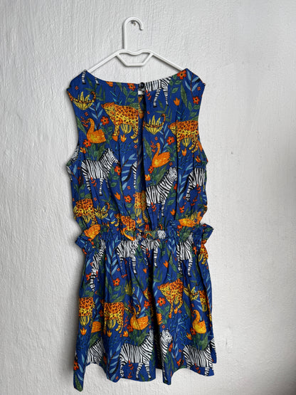 Girls Playsuit - Blue Wild Safari