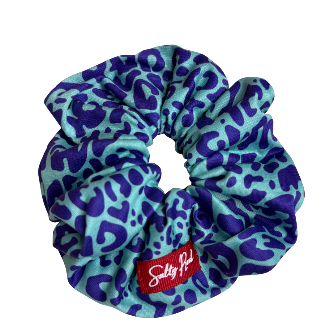Scrunchie - Turquoise and Blue Animal Print
