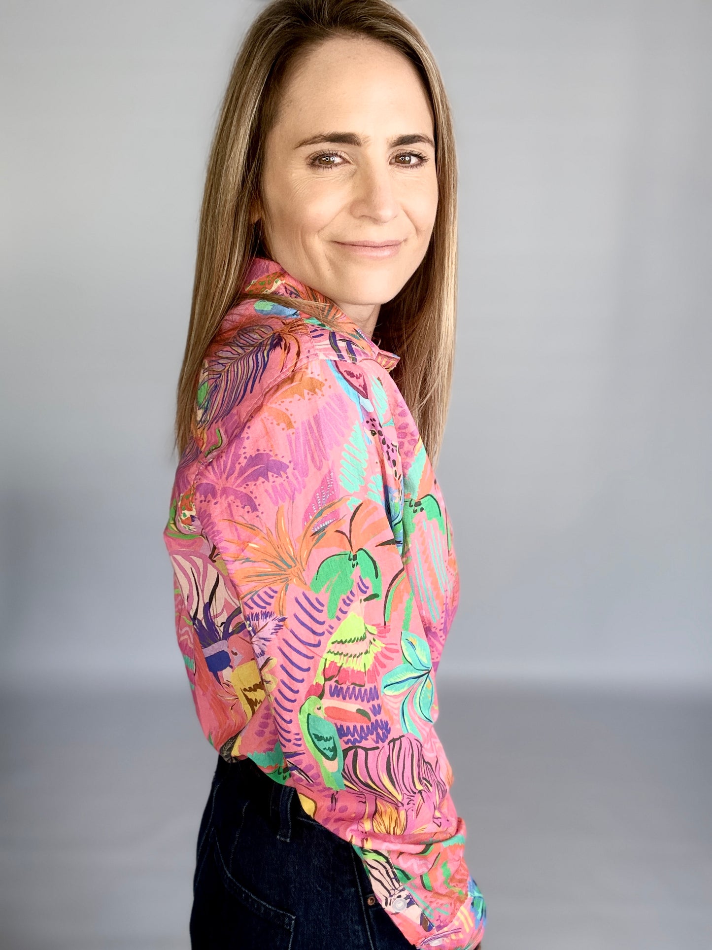 Ladies Shirt - Pink Tropical