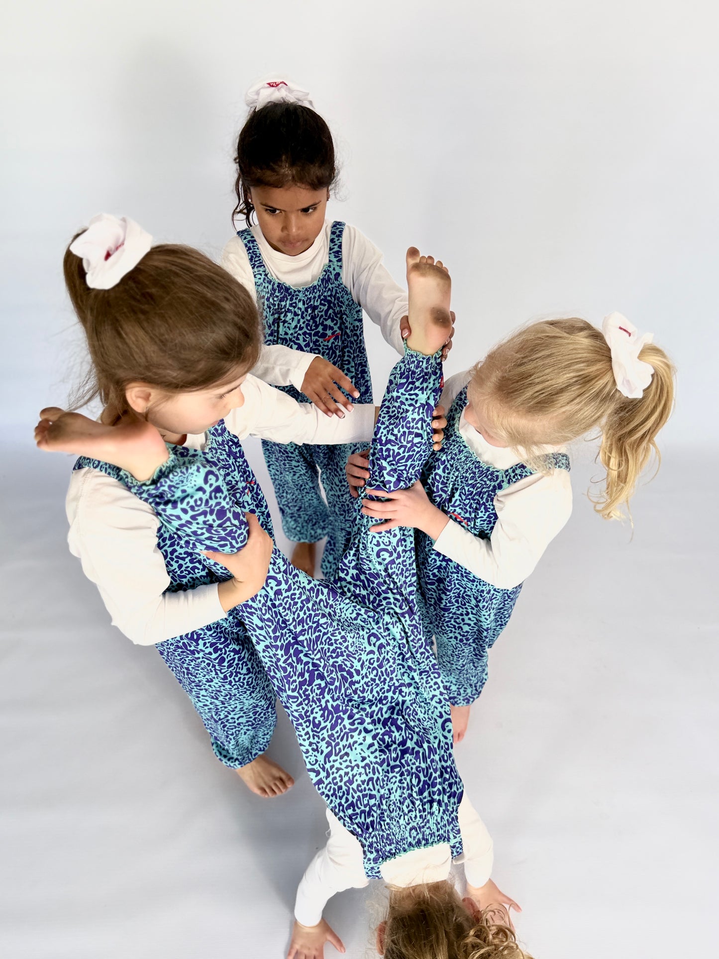 Girls Jumpsuit - Blue Turquoise Animal Print