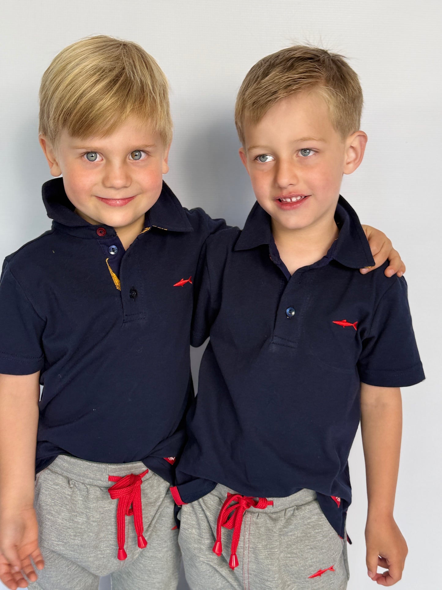 Boys Golfer - Navy - Navy w Orange Leopards Insert