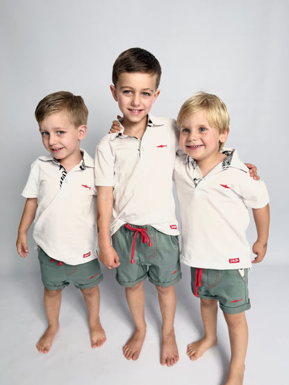 Boys Smart Shorts - Sage - Black Zebra Insert