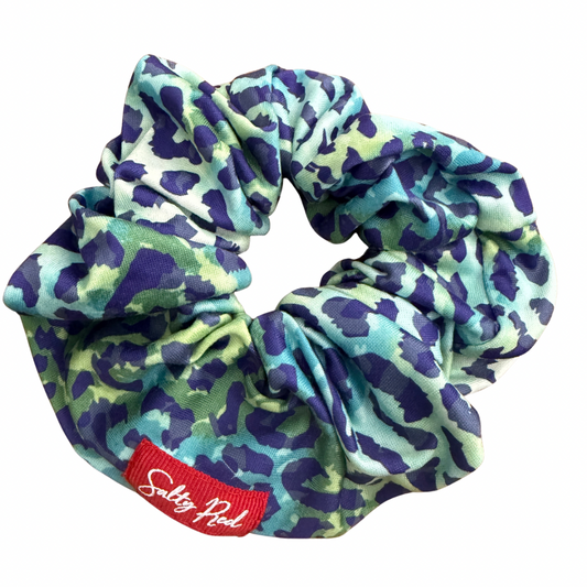 Scrunchie - Vibrant Aqua Animal Print
