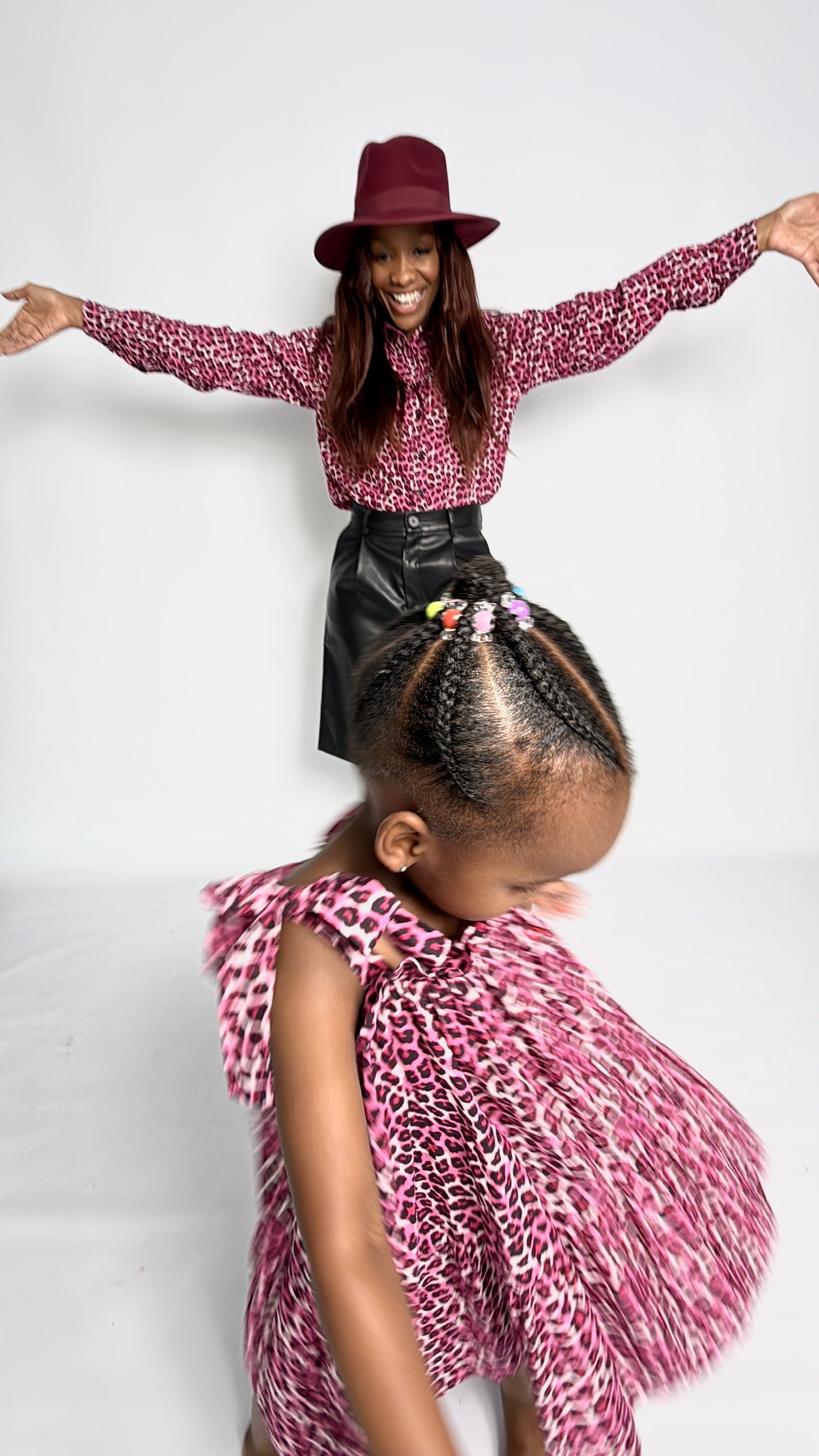 Ladies Shirt - Pink and Black Animal Print