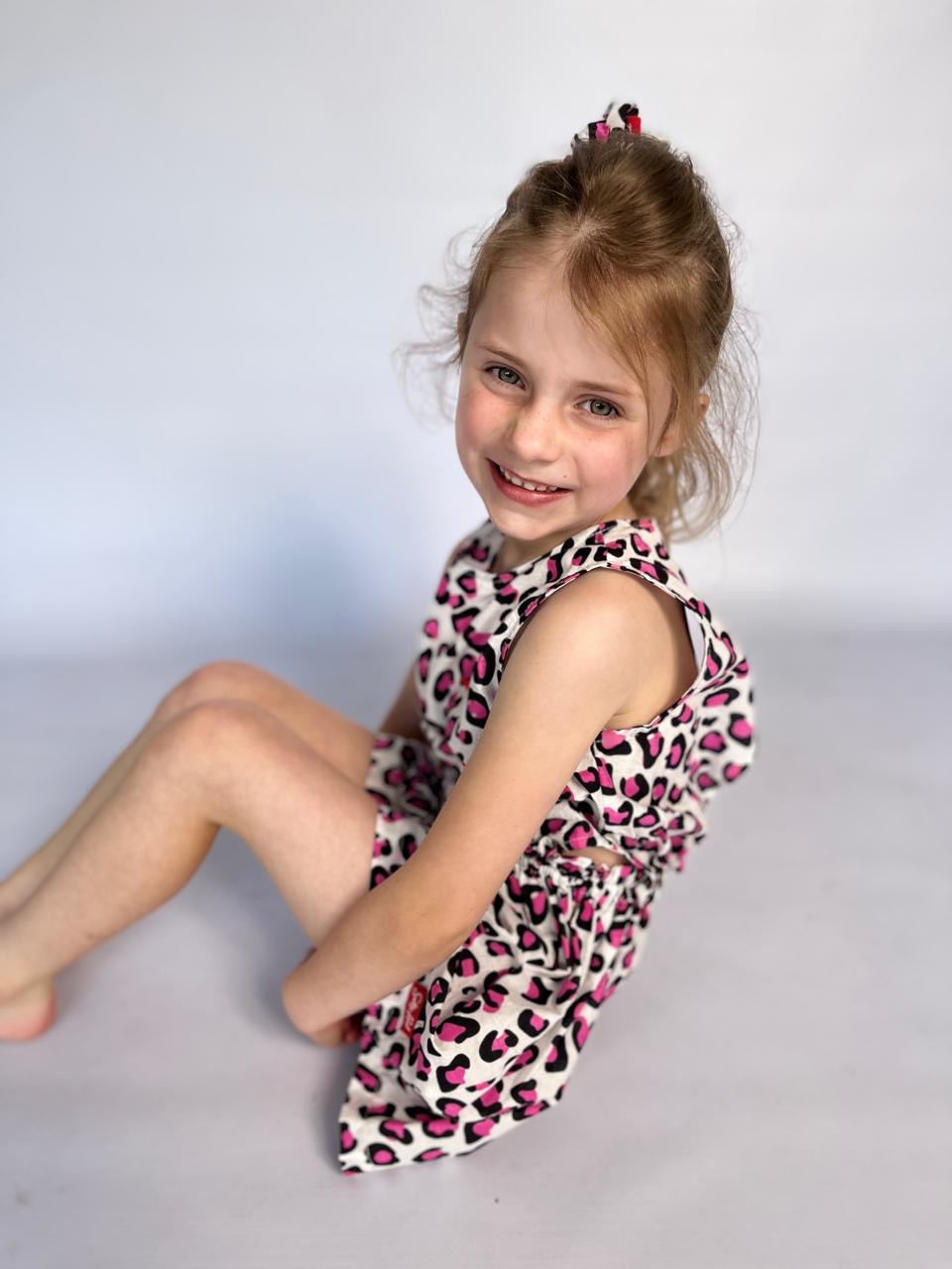 Girls Playsuit - White and Pink