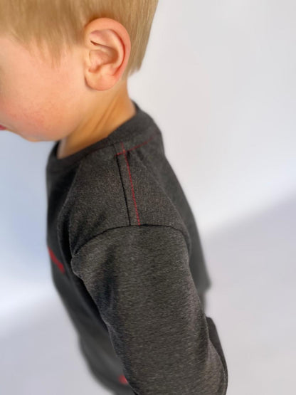 Boys Tracky Top - Charcoal