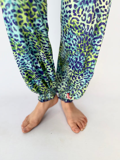 Girls Jumpsuit - Vibrant Aqua Animal Print