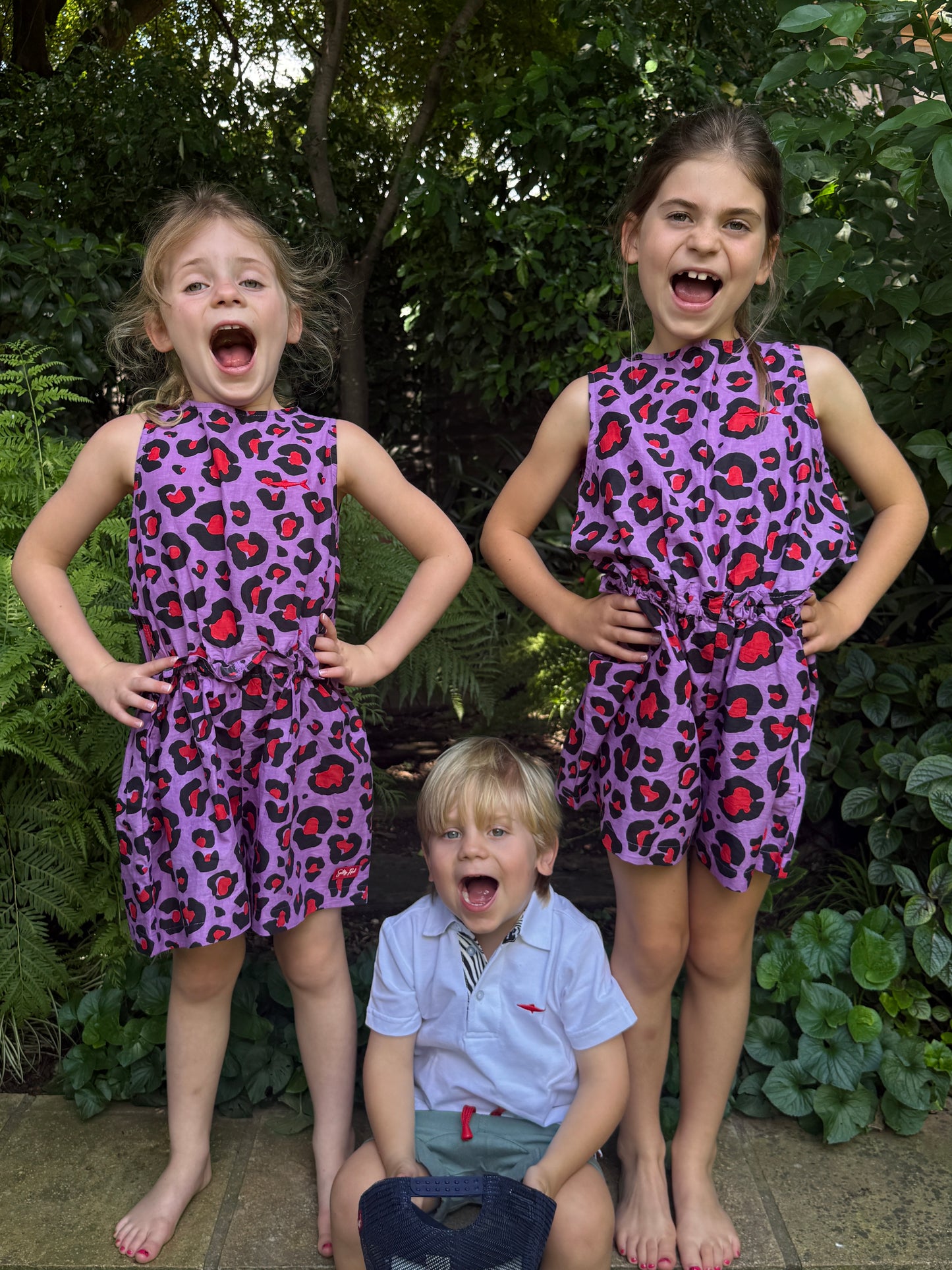 Girls Playsuit - Purple and Red