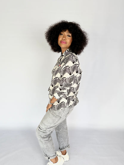 Ladies Shirt - Black Zebra