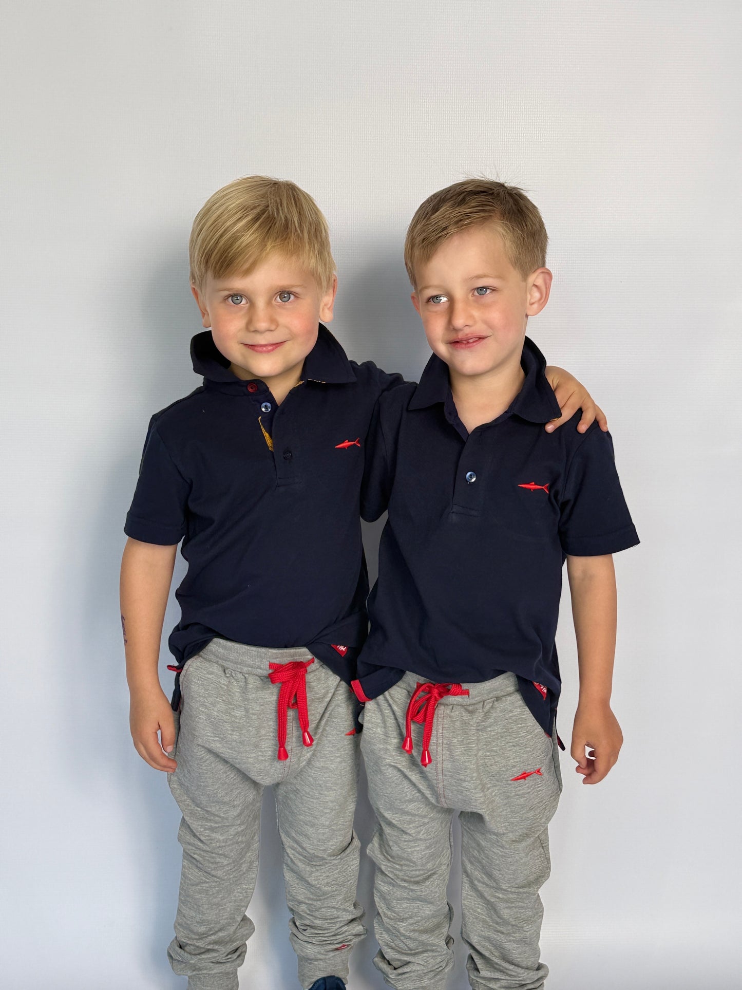 Boys Golfer - Navy - Navy w Orange Leopards Insert