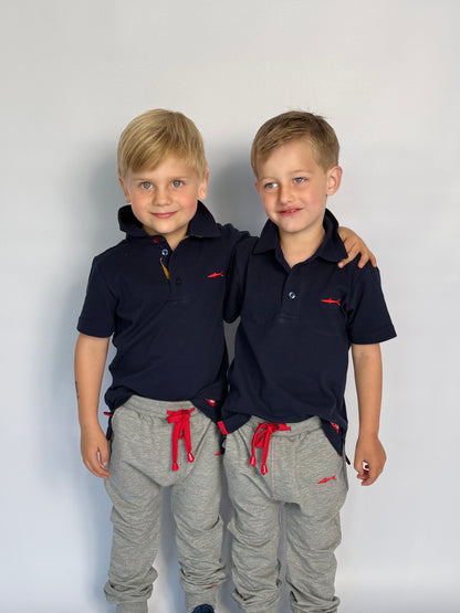 Boys Golfer - Navy - Navy w Orange Leopards Insert