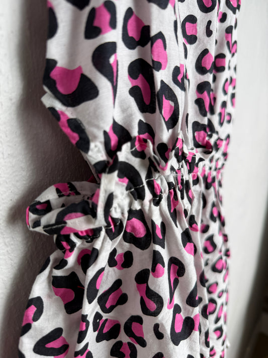 Girls Playsuit - White and Pink