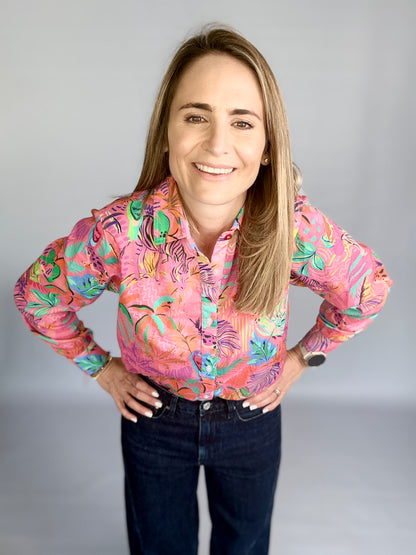 Ladies Shirt - Pink Tropical