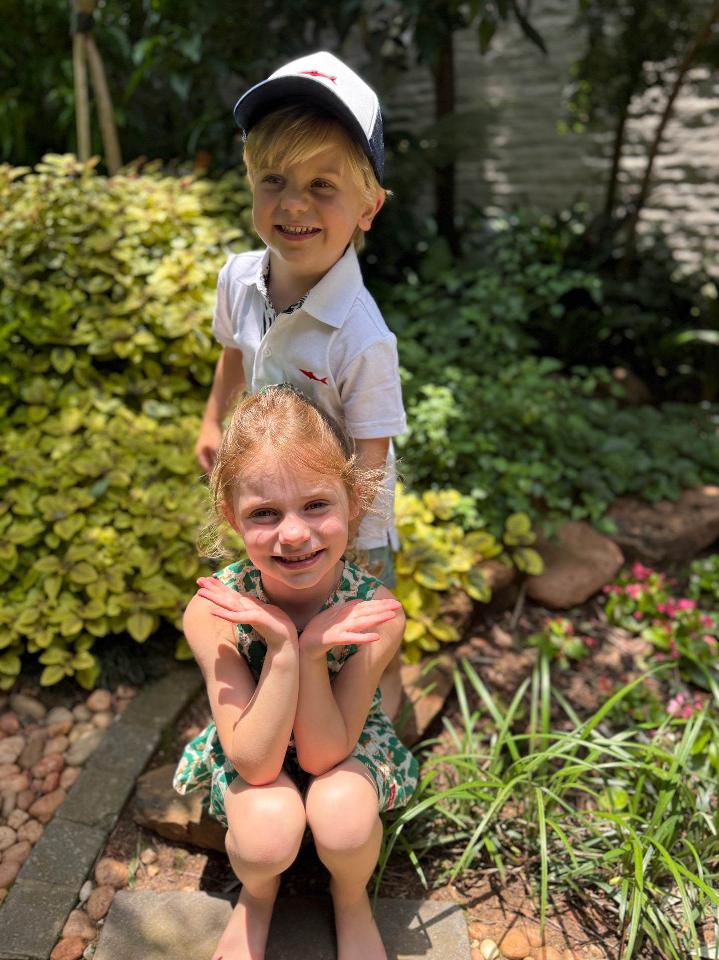 Girls Playsuit - Green Animal Print