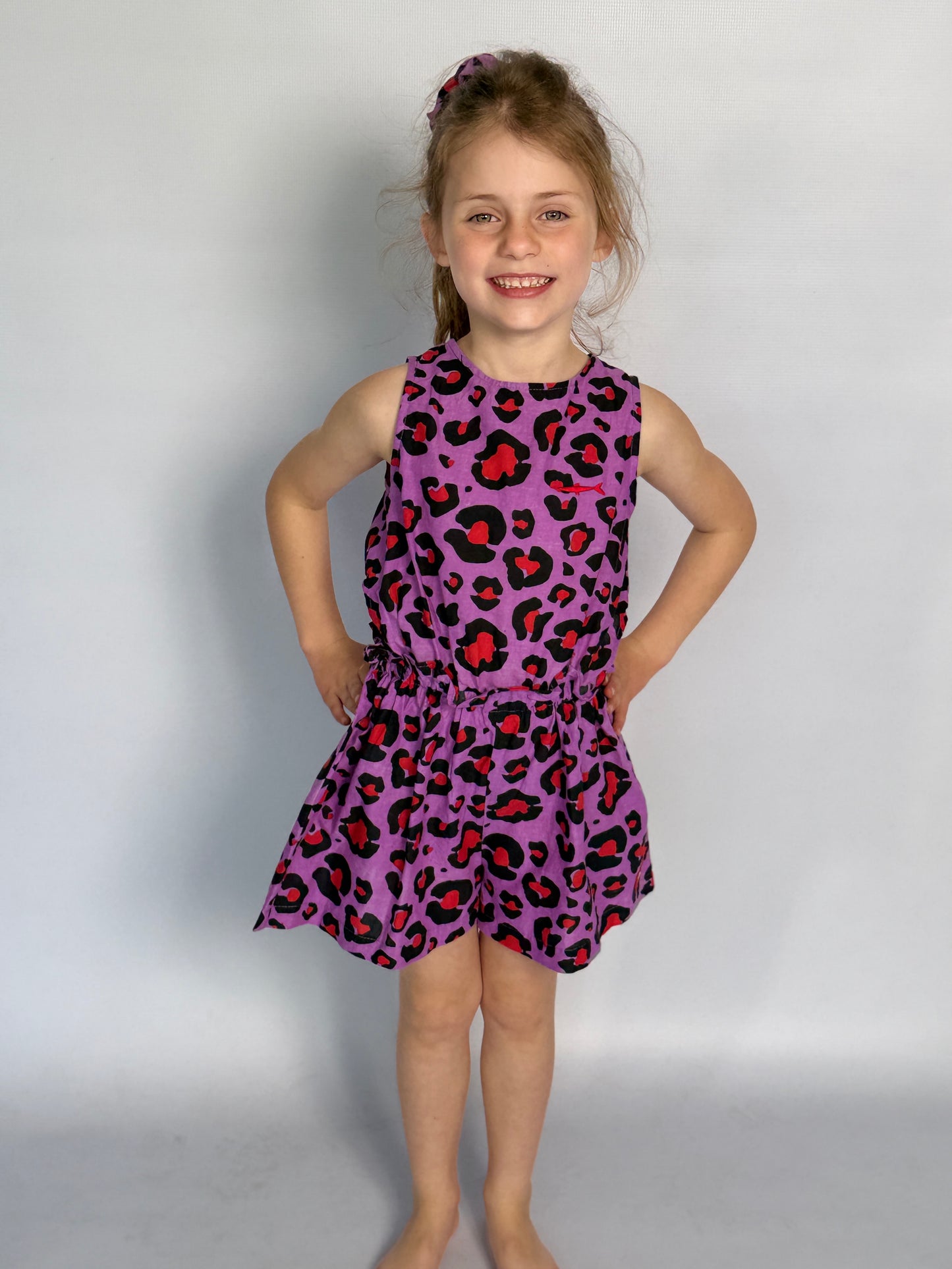 Girls Playsuit - Purple and Red