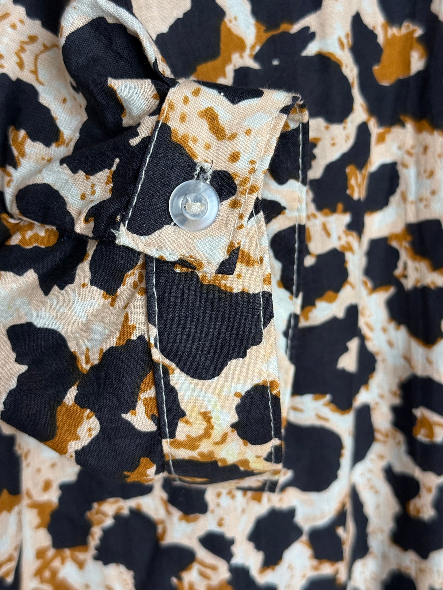 Ladies Shirt Dress - Navy Animal Print