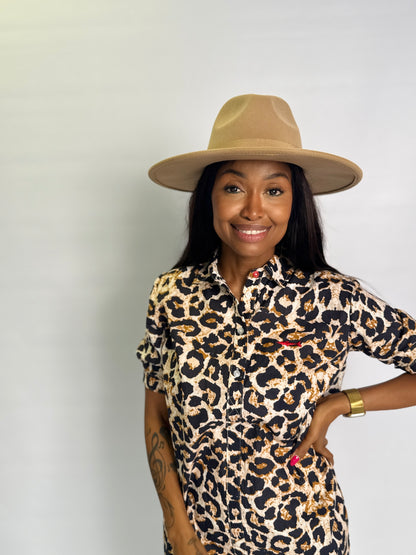 Unisex - Fedora Woolen Hat - Camel