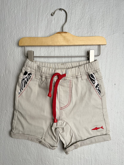 Boys Smart Shorts - Stone - Black Zebra Insert