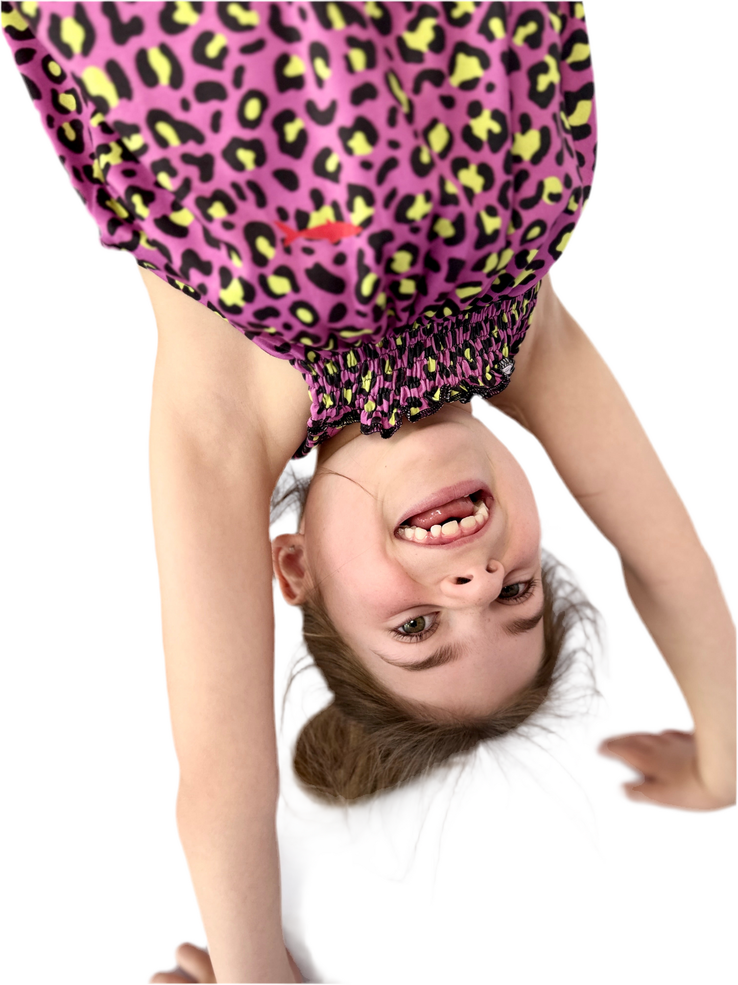 Girls Jumpsuit - Pink w Yellow Animal Print