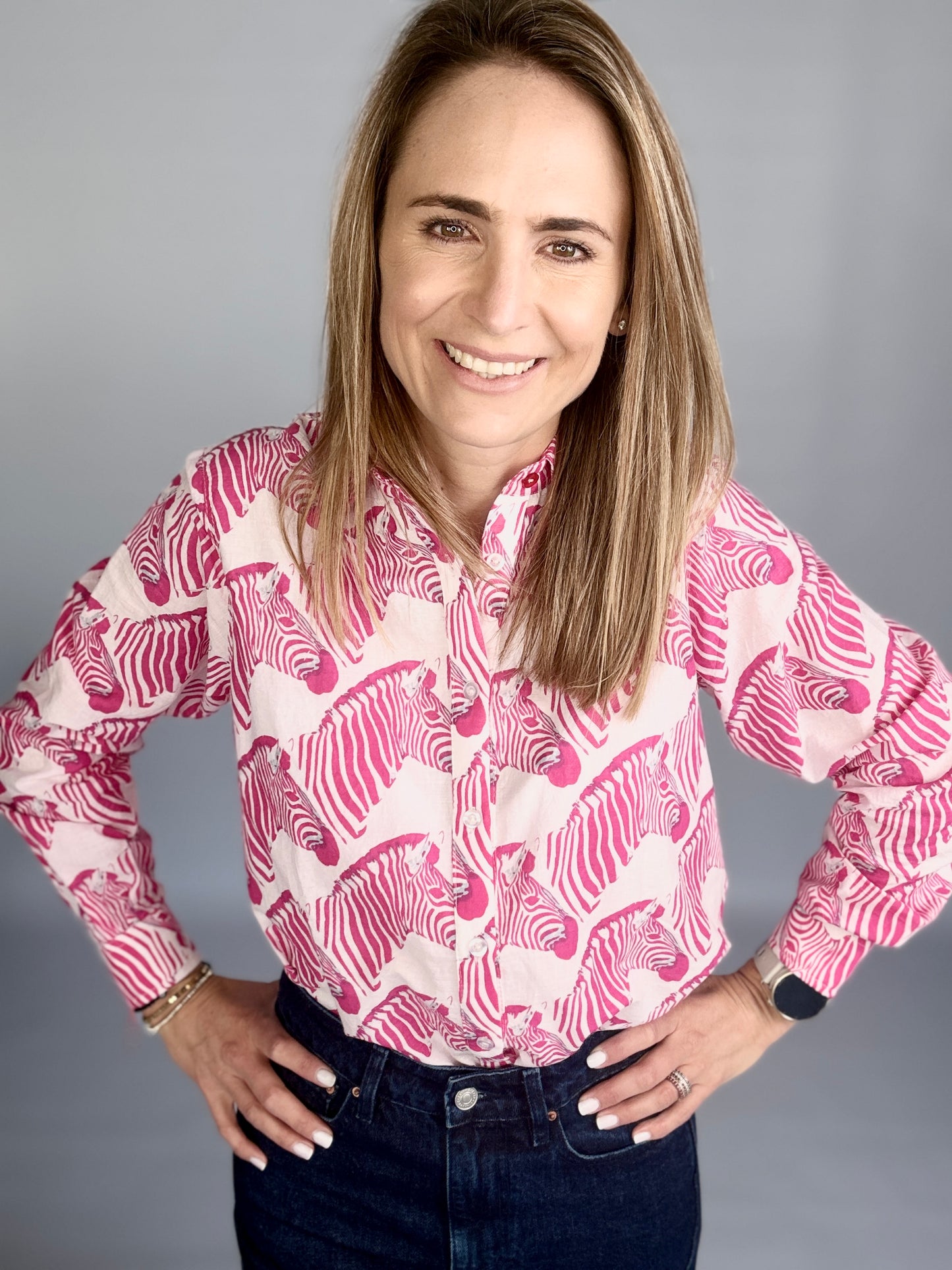 Ladies Shirt - Pink Zebra