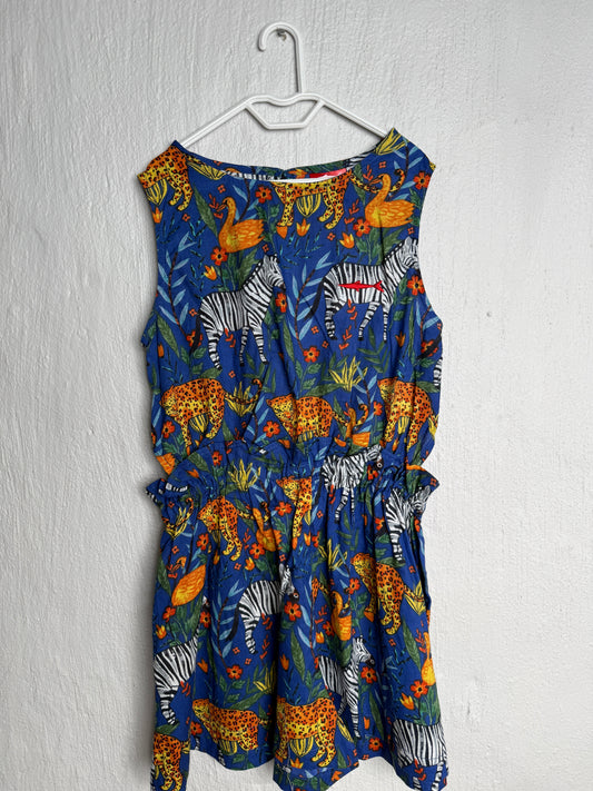 Girls Playsuit - Blue Wild Safari