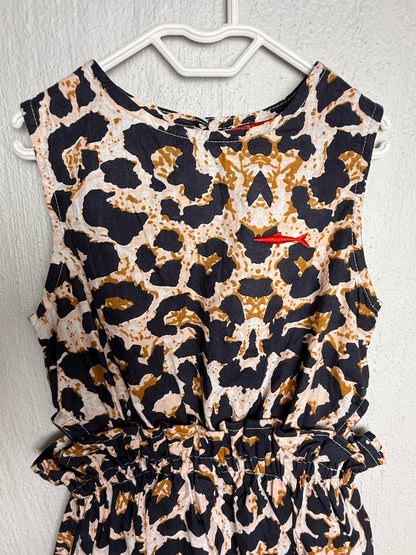 Girls Playsuit - Navy Animal Print