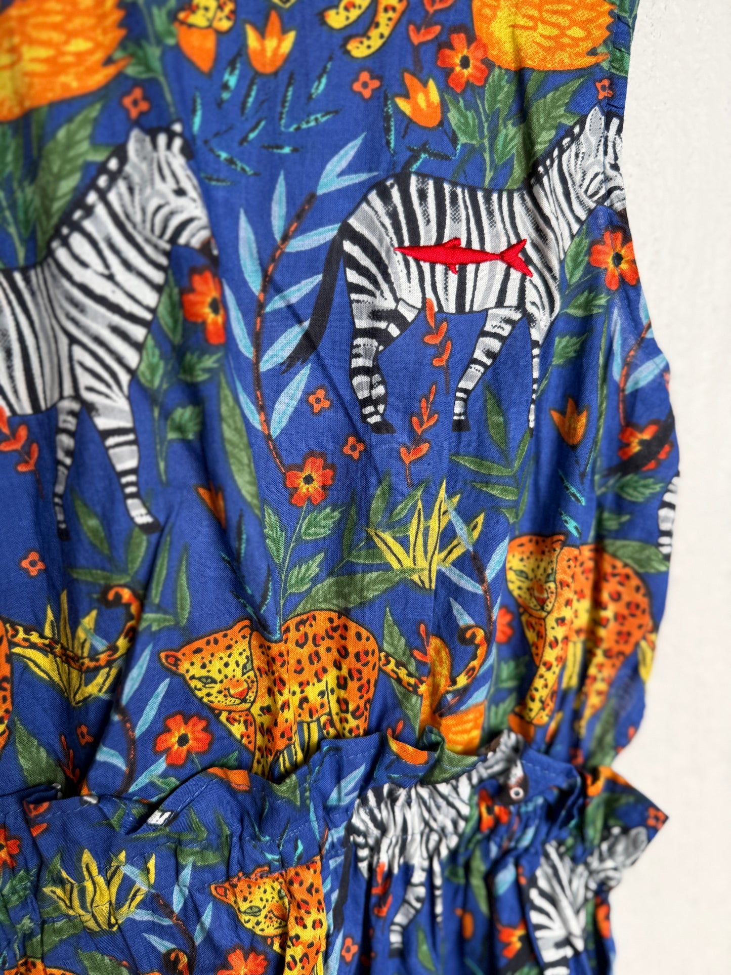 Girls Playsuit - Blue Wild Safari