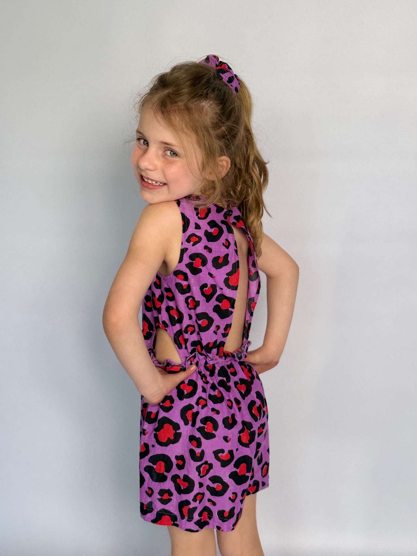 Girls Playsuit - Purple and Red
